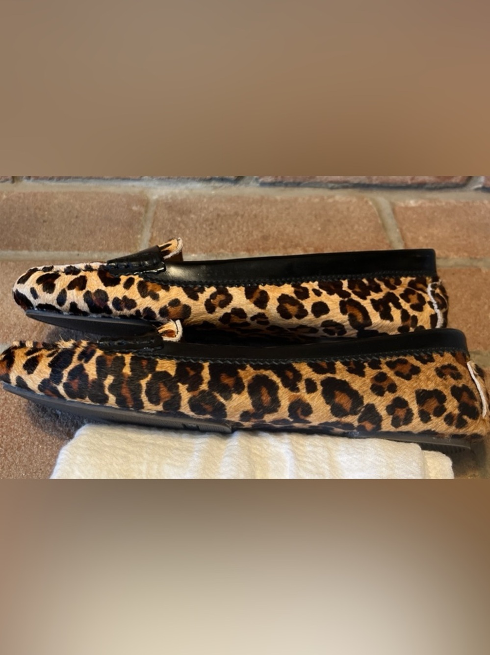 GH Bass Leather-lined Calf Fur Leopard Print Penny Loafers - Women 8.5 - Picture 7 of 11